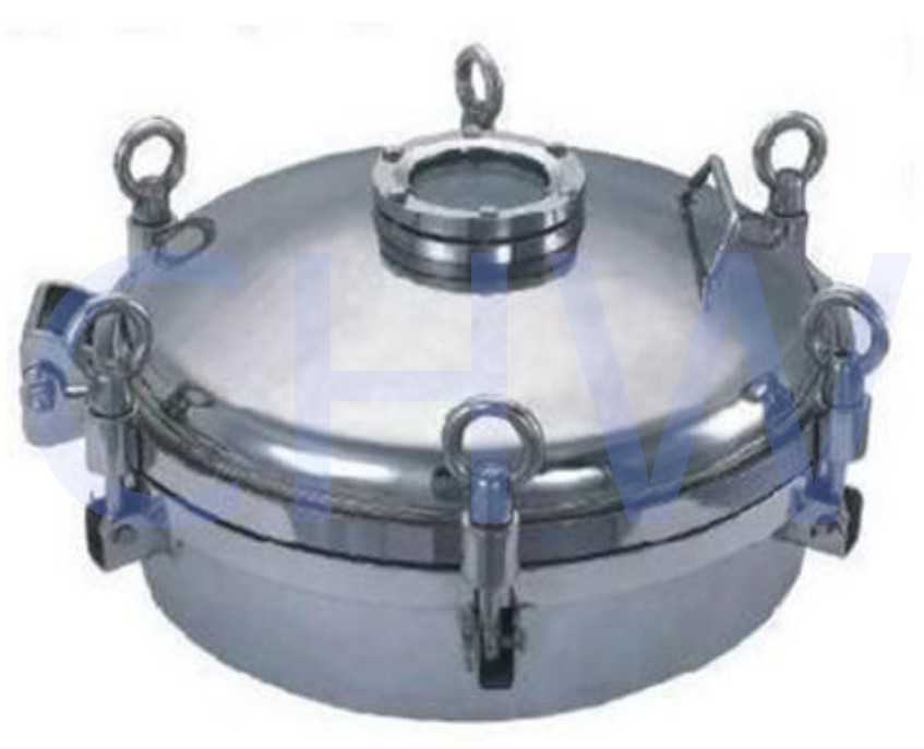 Sanitary stainless steel ss304 ss316L Pressure Circular Tank Manway Manhole With Flange Sight Glass