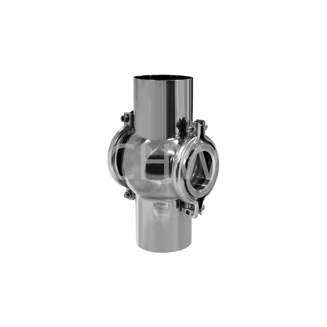 Stainless steel sanitary four-way sight glass SS304 SS316L DIN SMS ISO 3A BPE IDF AS BS