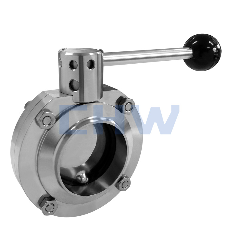 Sanitary stainless steel high quality double-face welded butterfly valve