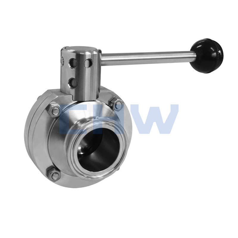 Sanitary stainless steel high quality manual double-face quick installed butterfly valve