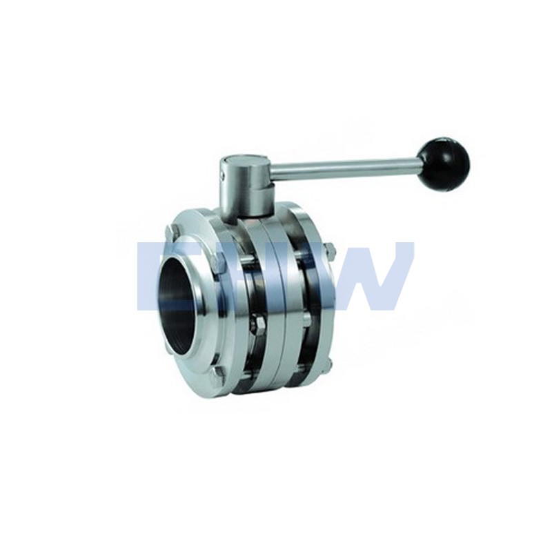 Sanitary stainless steel high quality flange butterfly valve