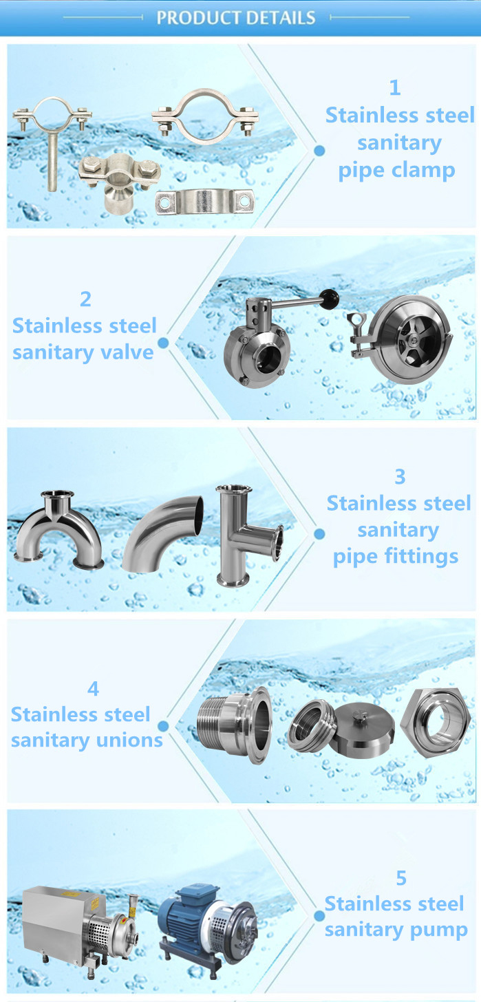 Sanitary stainless steel high quality welded and threaded butterfly valve