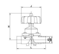 Sanitary stainless steel high quality Manual Welding Diaphragm Valve ss304 ss316L