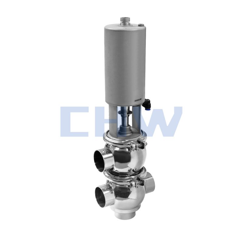 Sanitary stainless steel high quality intelligent pneumatic reversing valve F type