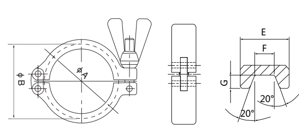 Stainless steel sanitary 13CS Double pin clamp SS304 SS316L