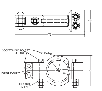 Stainless steel sanitary ASME VIII clamp SS304 SS316L