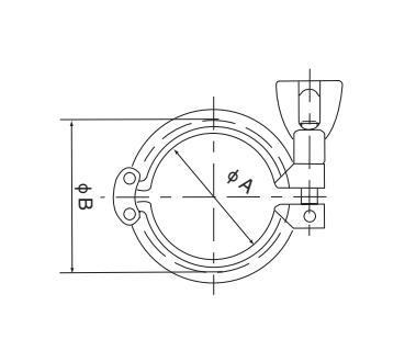 Stainless steel sanitary Double pin clamp 13SF SS304 SS316L