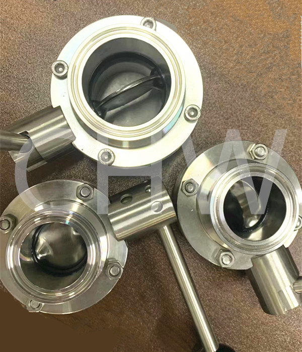 Sanitary stainless steel high quality welded and threaded butterfly valve ss316L ss304 DIN SMS ISO 3A BPE IDF AS BS