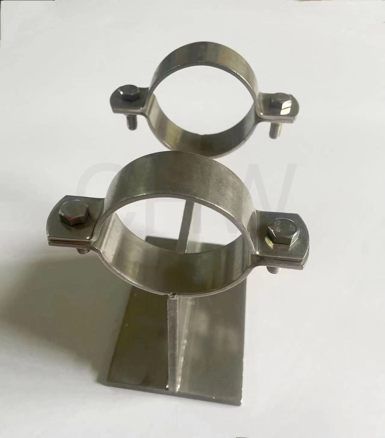 Sanitary Stainless steel SS316L round stand down side of clamp Flat pipe clip