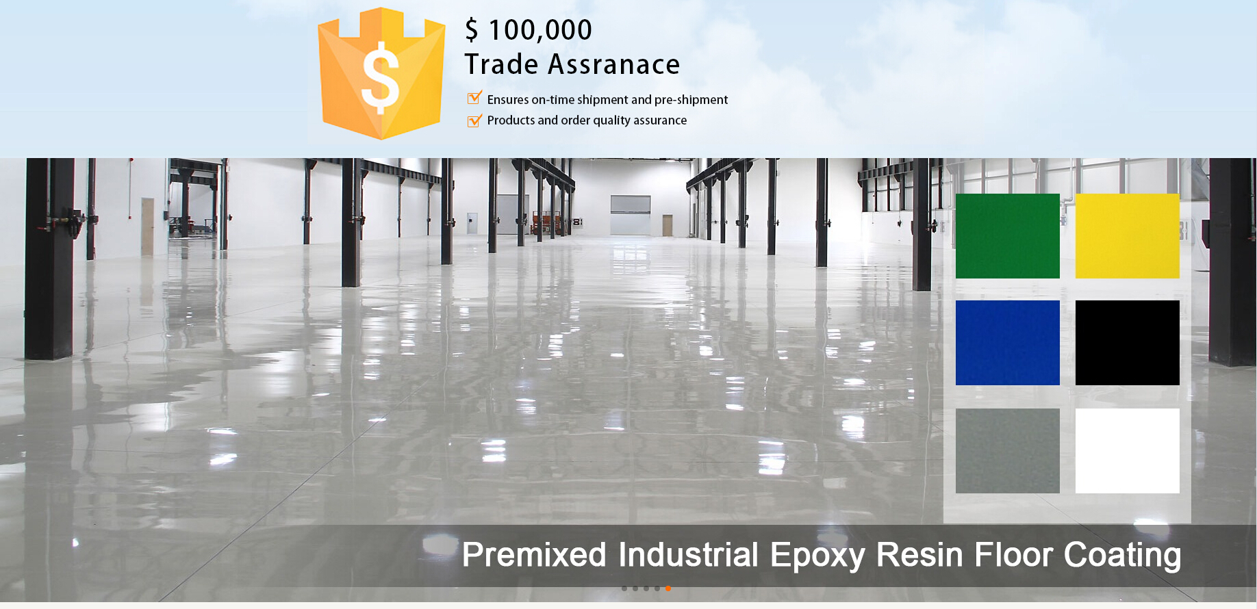 100% কঠিন বস্তুর মেঝে লেপ epoxy
