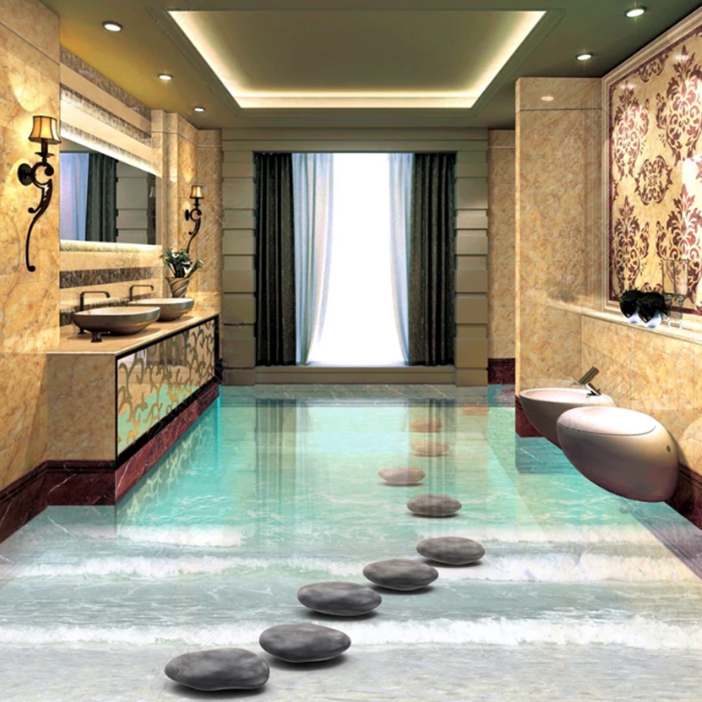 Anti Slip Bathroom 3D Epoxy Resin Flooring
