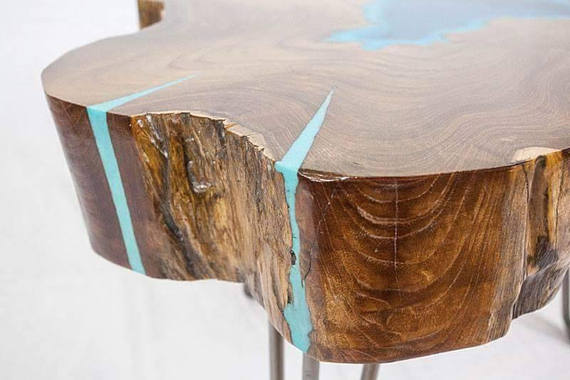 Deep Cast Wood Table River Epoxy Resin