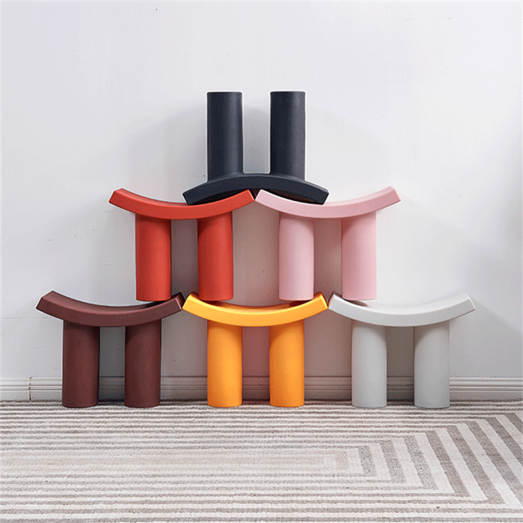 Imported PE material color custom indoor and outdoor changing shoes stool