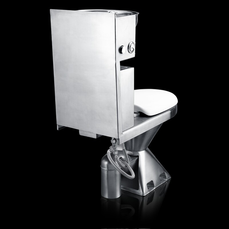Toilette portatile in acciaio inox con lavabo
