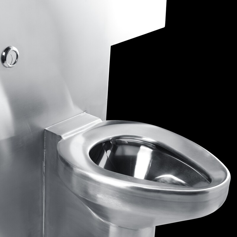Einteilige Toilettenbecken-Kombination aus Edelstahl