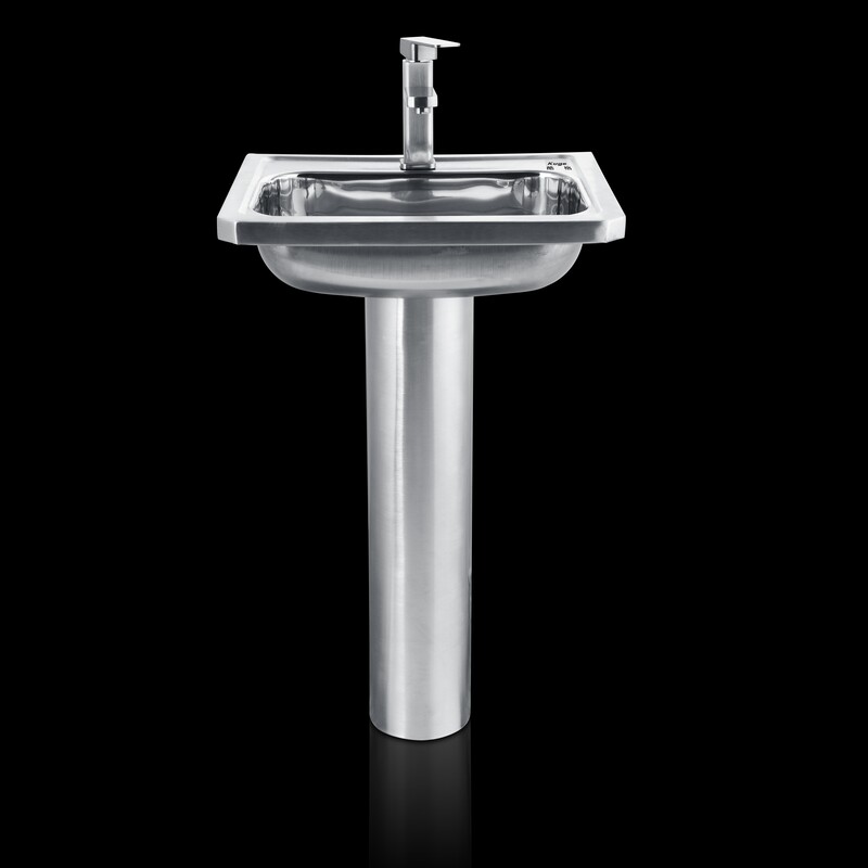 Stainless steel columnar square wash basin