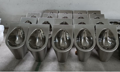 stainless steel urinal.