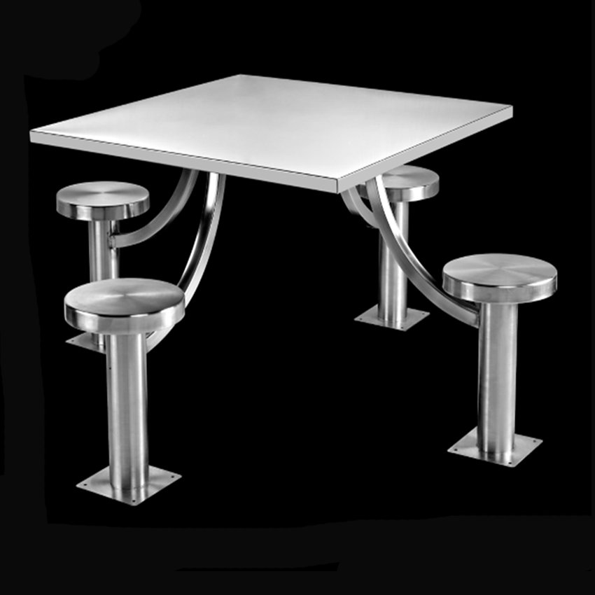 स्टेनलेस स्टील खाने की मेज और सीट