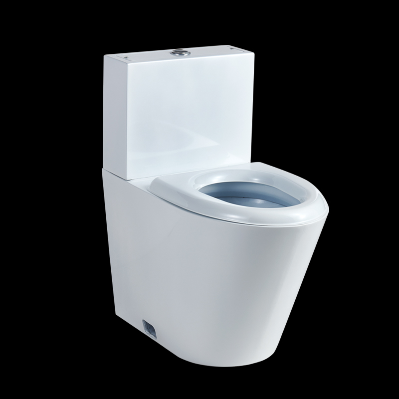 Weiße Toilettenschüssel aus Edelstahl