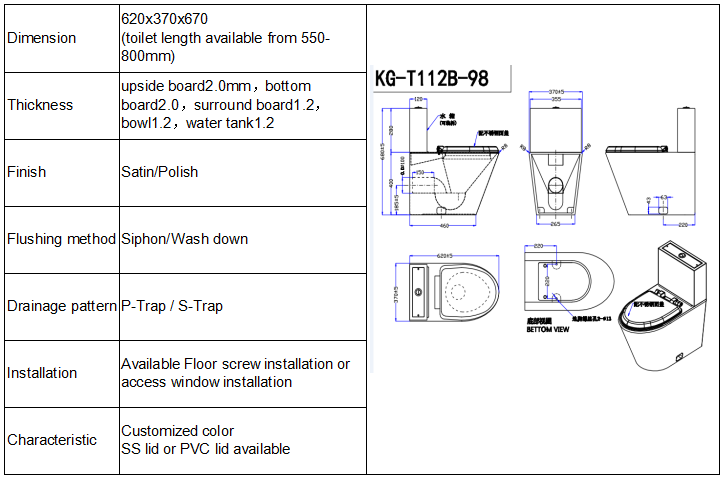 stainless steel toilet