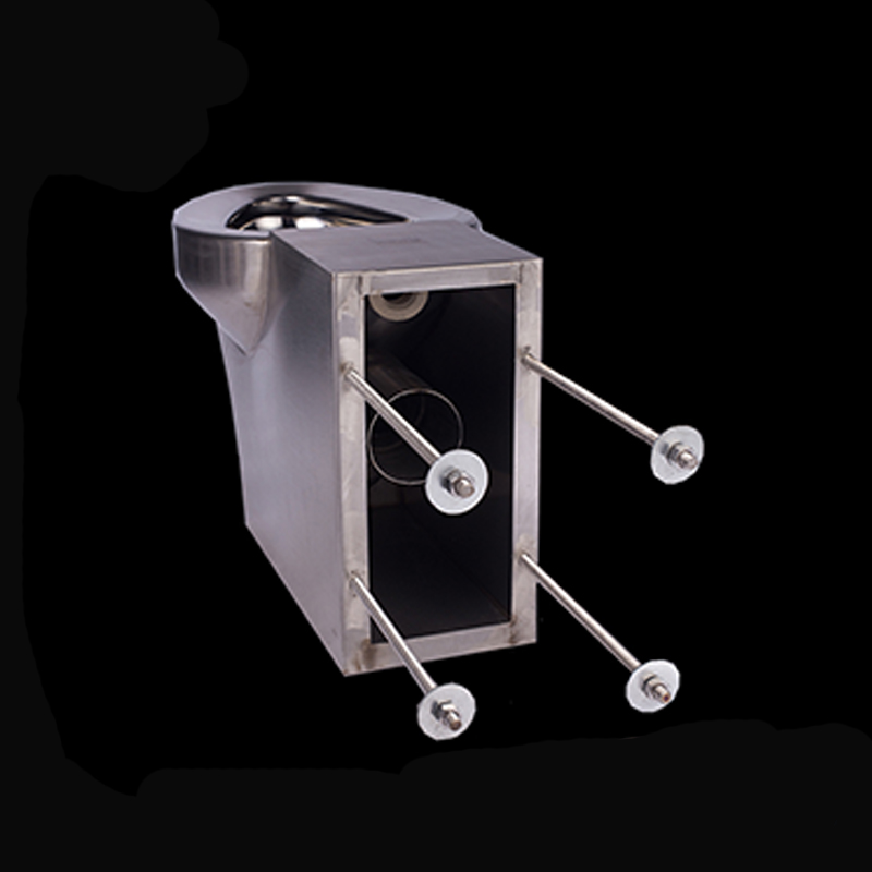 Toilette con trappola P con montaggio a pavimento in acciaio inossidabile (stile carcerario)