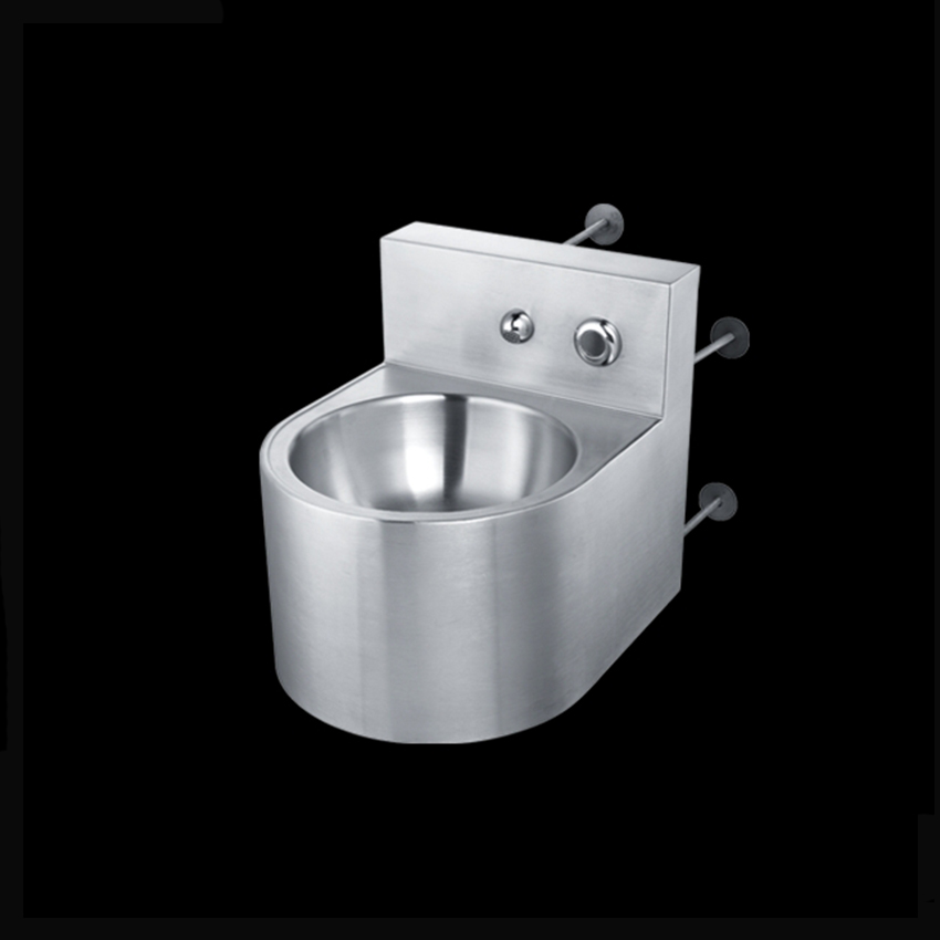 Stainless steel wash basin with skirt