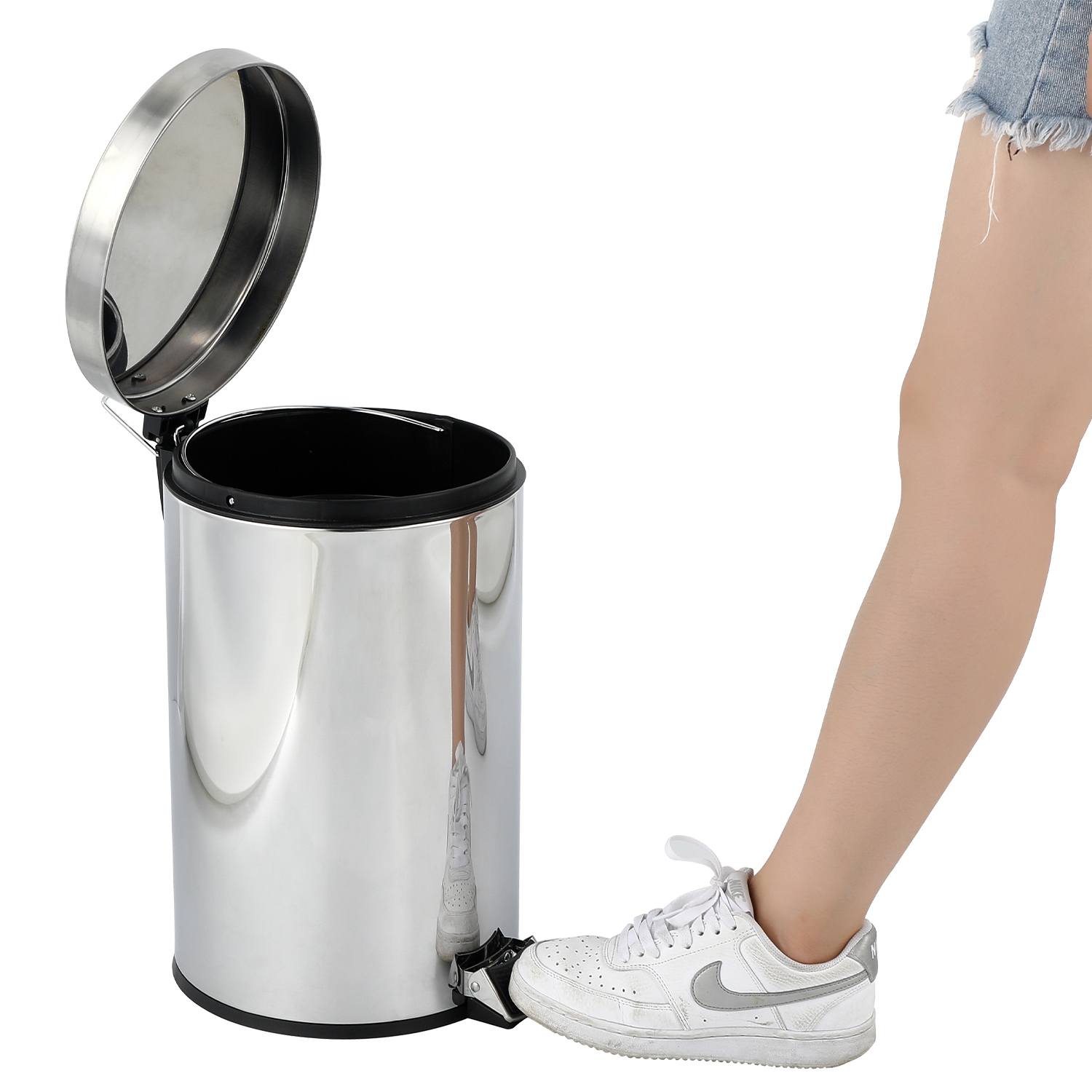 Edelstahl-Fußpedal-Abfallbehälter