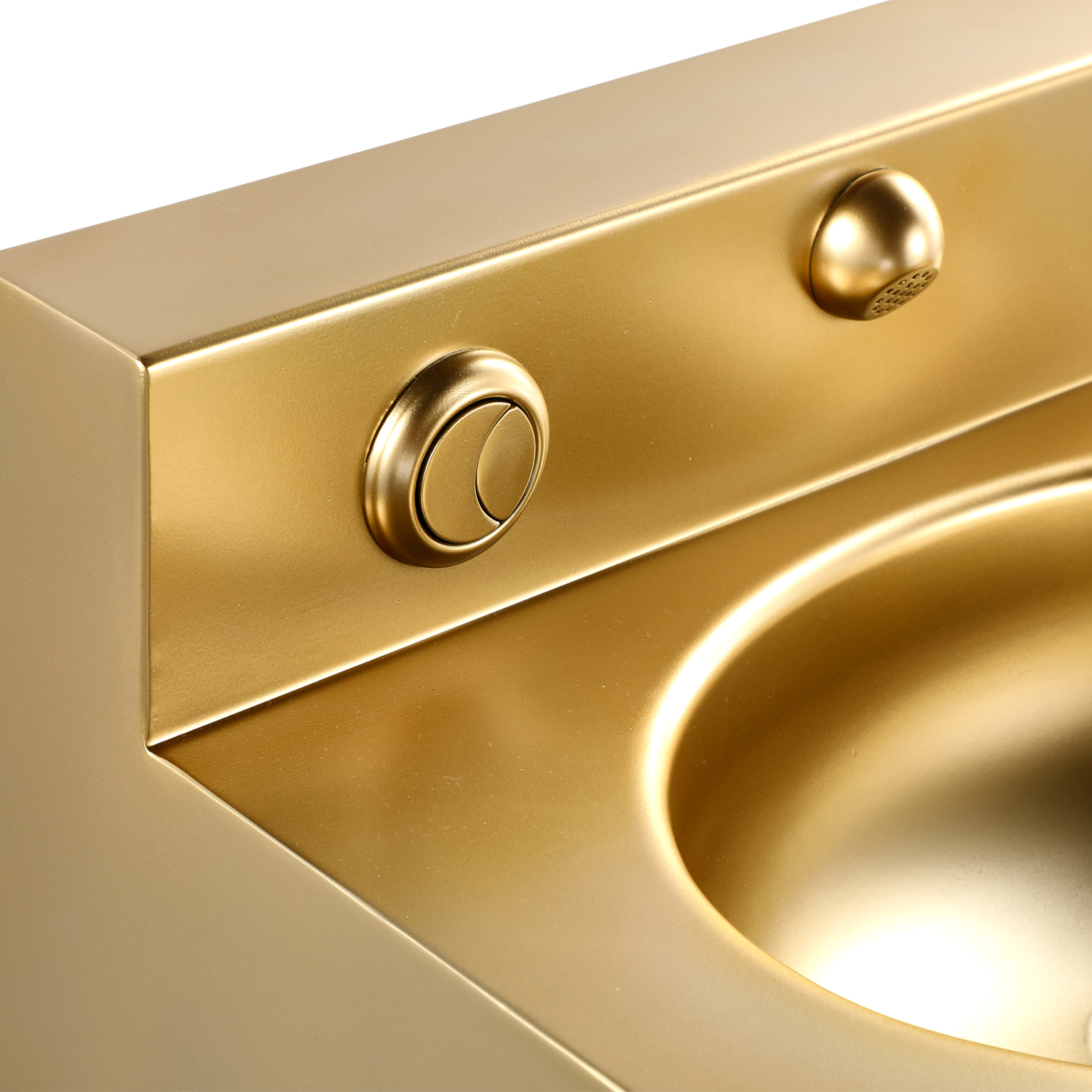 WC combinato in acciaio inossidabile dorato
