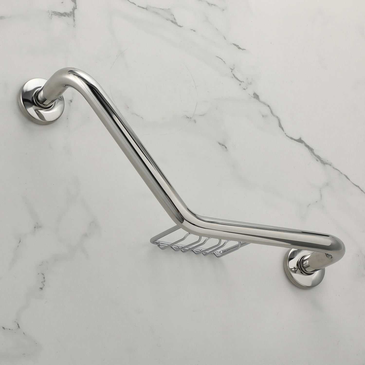 Stainless Steel Toilet Safety Grab Bars With Soap Rack