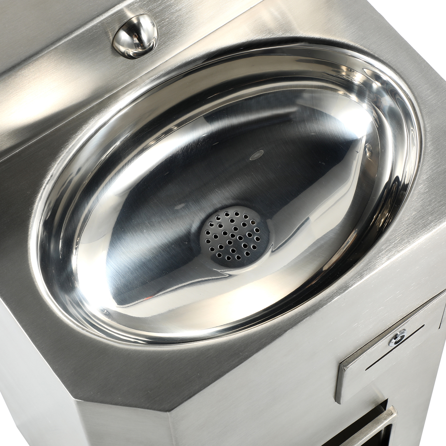 stainless steel wash basin with trashcan&wash button
