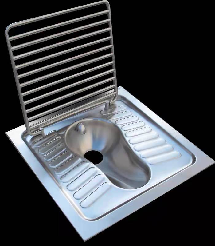 Square stainless steel squatting pan with cover