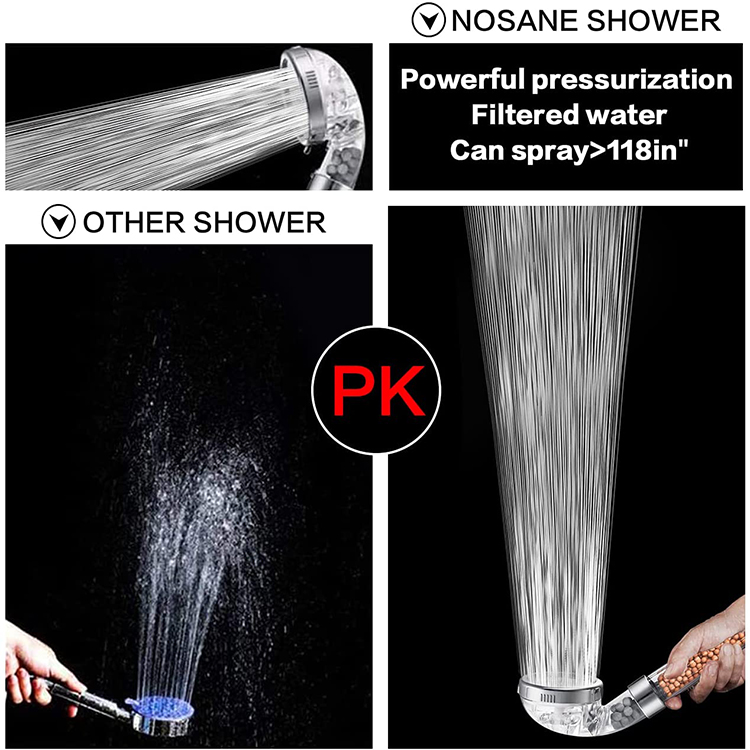 Negative ion rain shower faucet