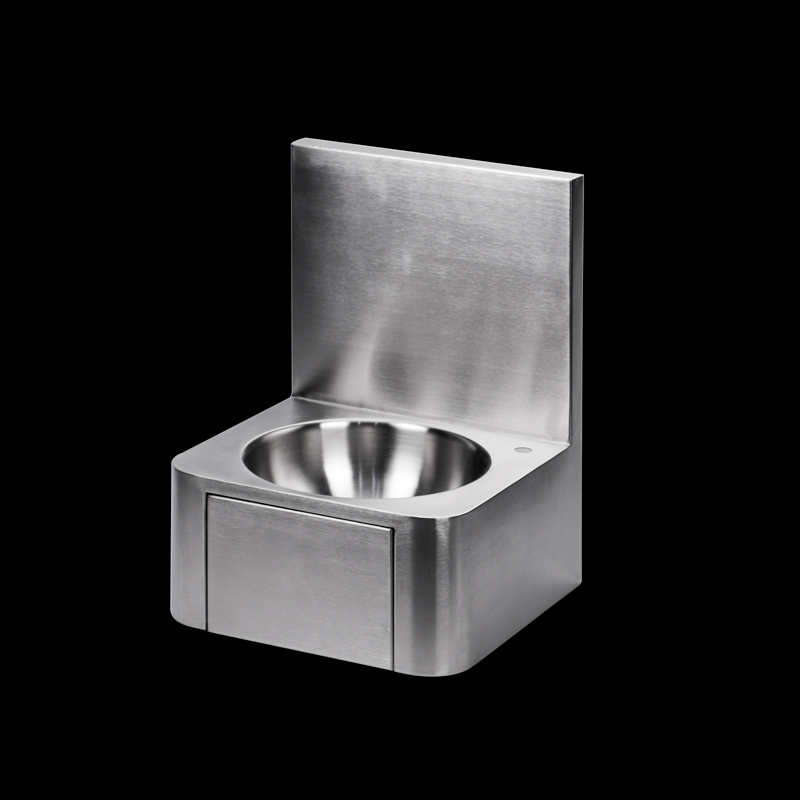 Stainless steel wall-mounted washbasin