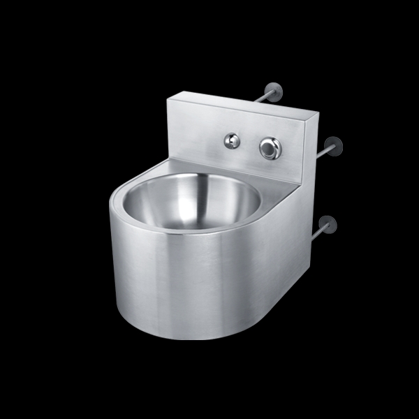 Vandal-proof wall hung stainless steel wash basin