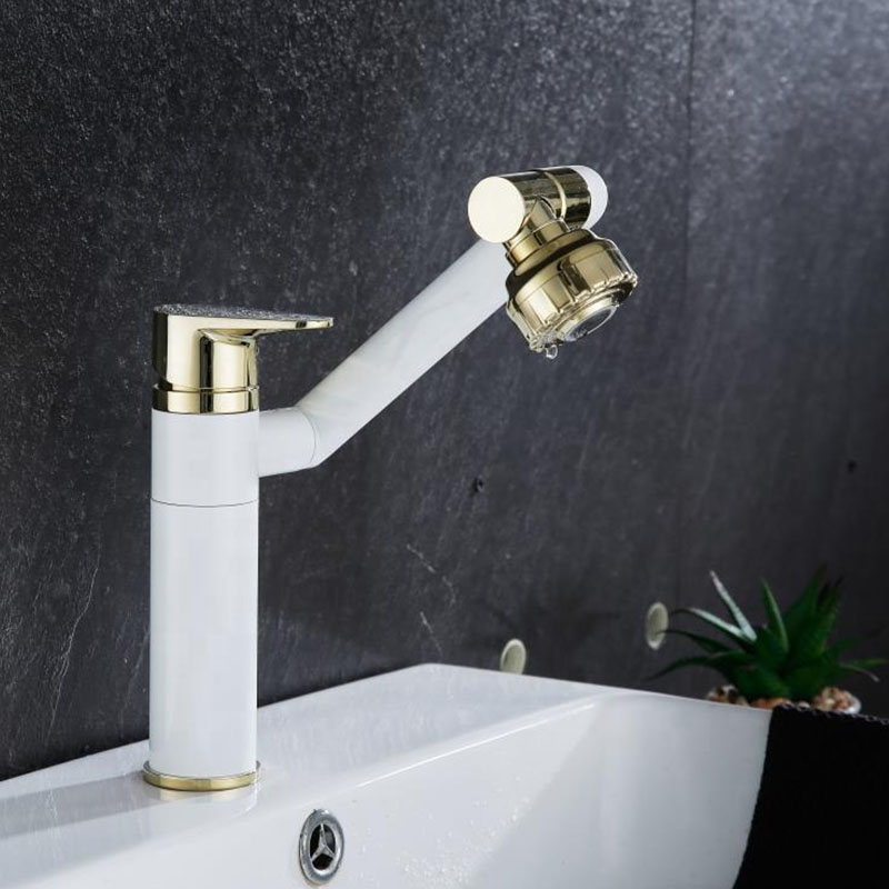 Rubinetto per lavabo da bagno con rubinetto girevole a 360° dal design unico