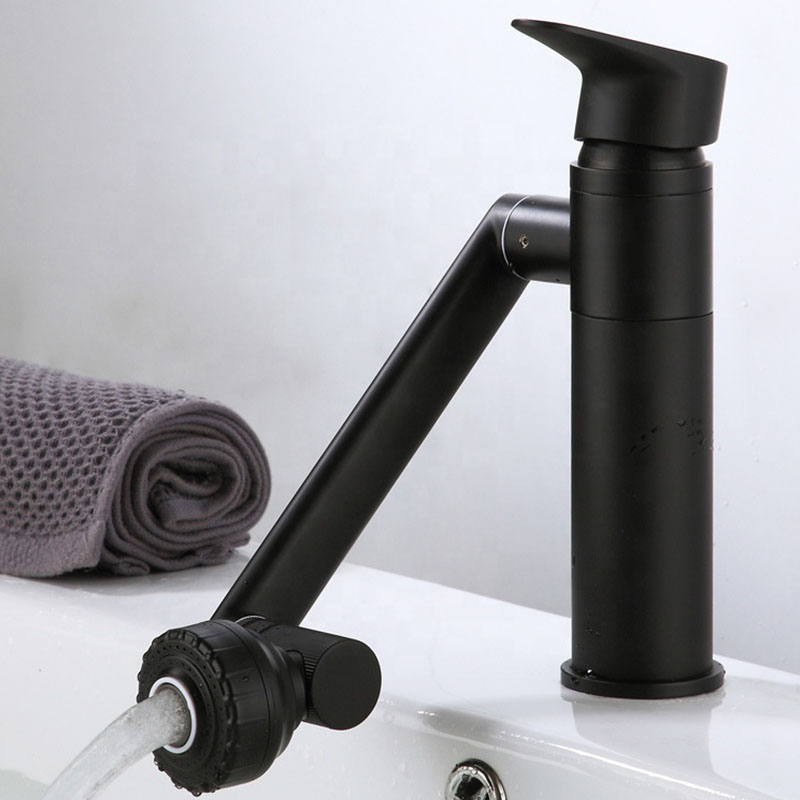 Robinet de lavabo de salle de bain à robinet rotatif à 360 ° au design unique