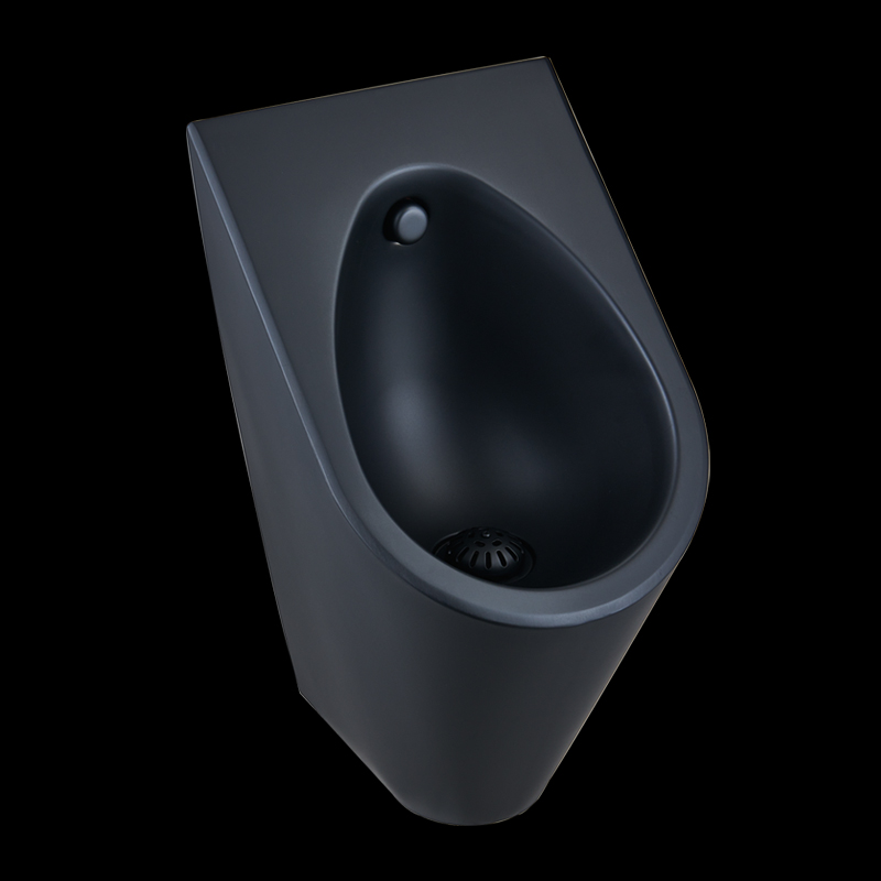 Newest design Wall Mounted Black stainless steel urinal with vacuum coating and fingerprint- free