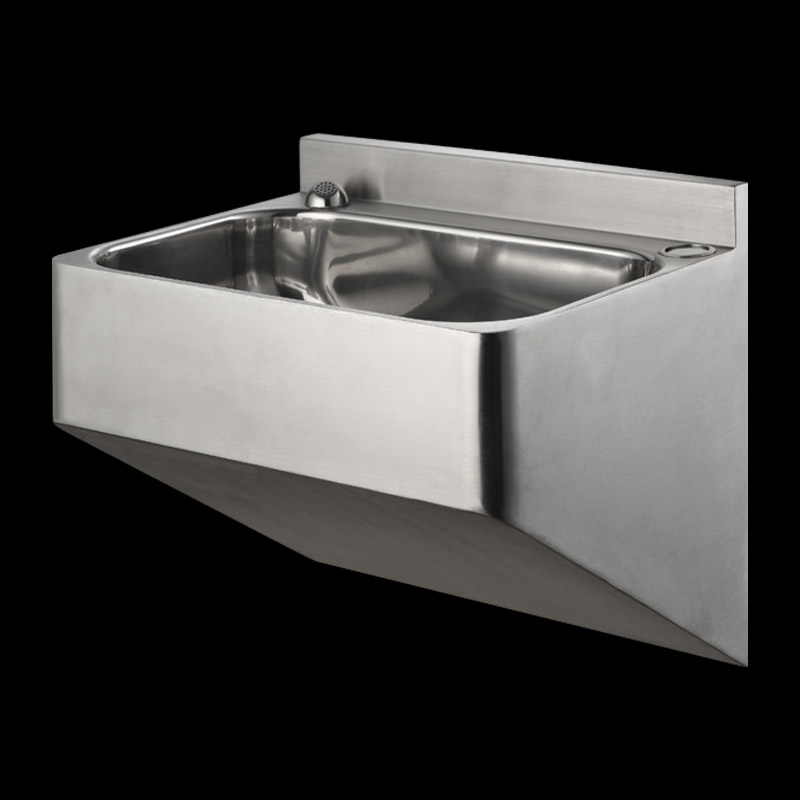 Vandal-proof wall mount stainless steel wash basin