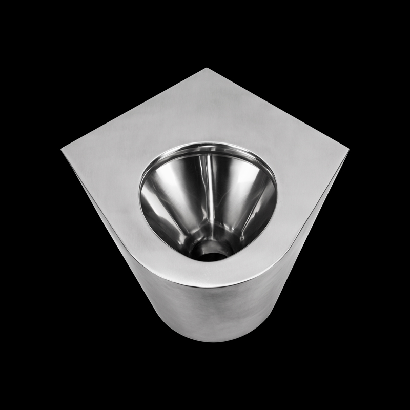 Corner Face Wall Mount Stainless Steel Toilet