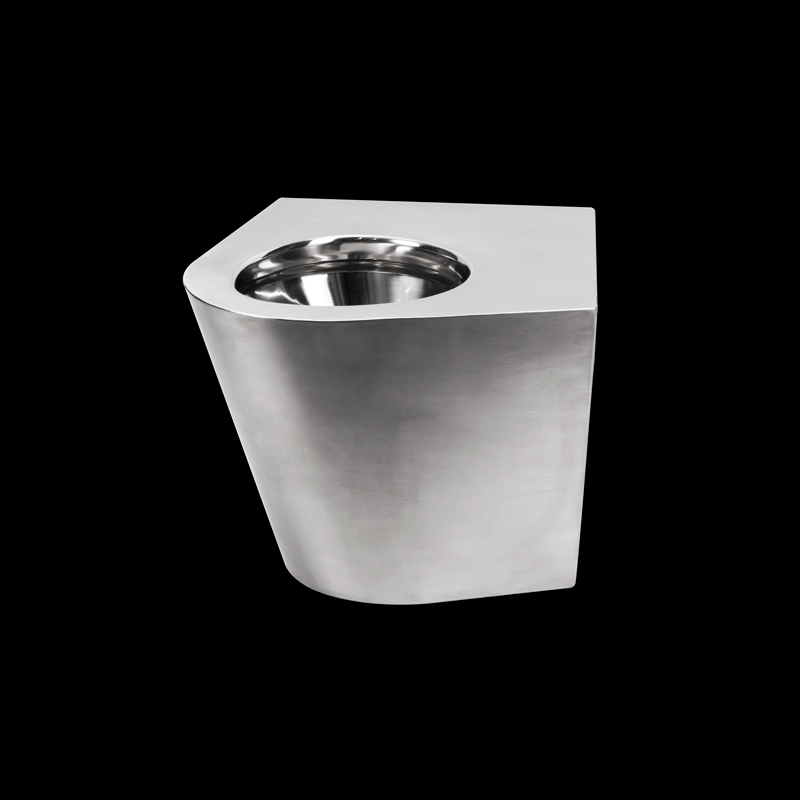Corner Face Wall Mount Stainless Steel Toilet