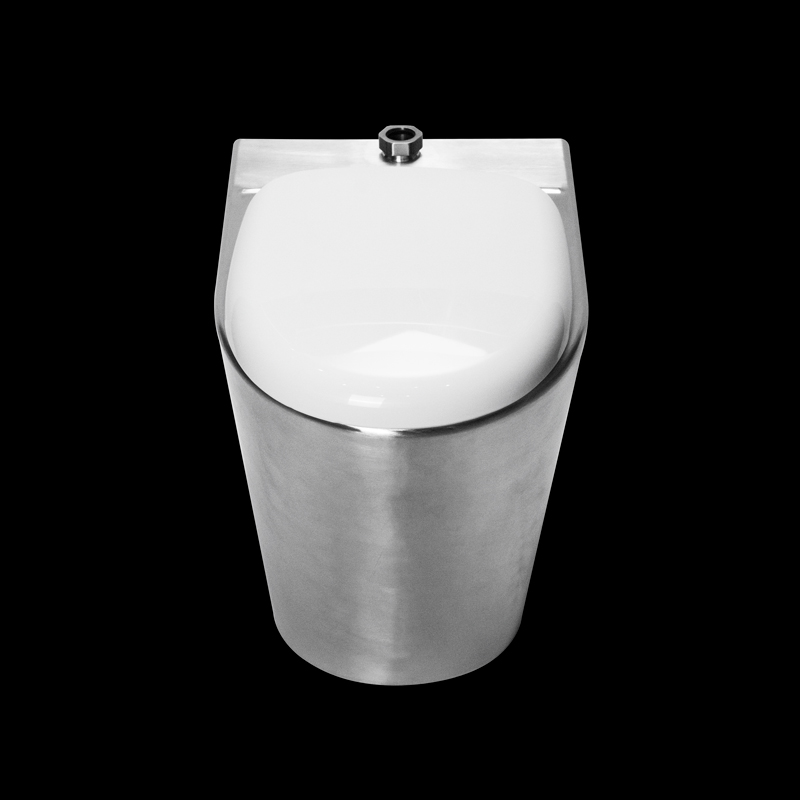 Vaso WC in acciaio inossidabile con ingresso dall'alto