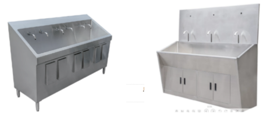 Stainless steel surgical scrub sink