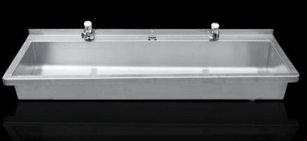 Floor standing stainless steel wash sink