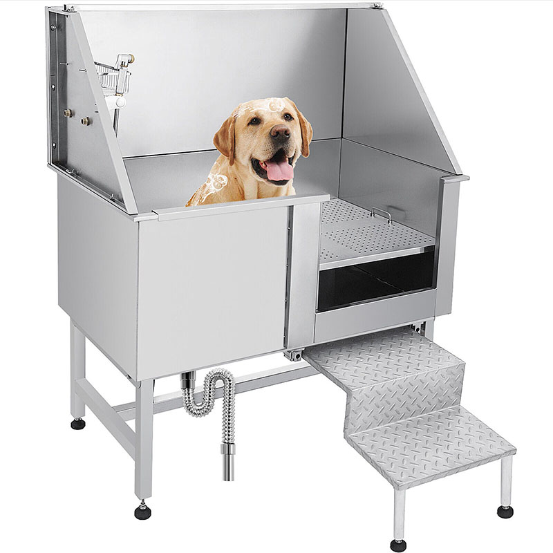 Station de baignoire de toilettage professionnelle pour chien en acier inoxydable