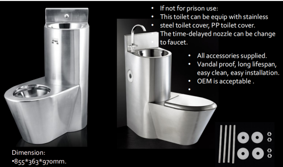 stainless steel combination toilet