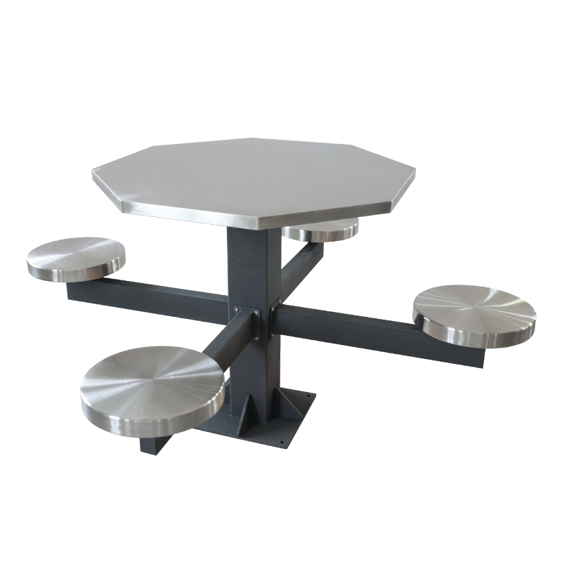 Four Person Stainless Steel Dinning Table and Stool