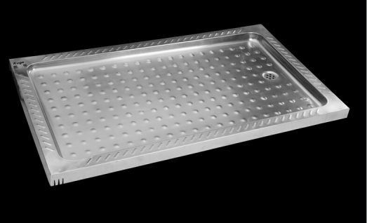Recessed stainless steel shower trays
