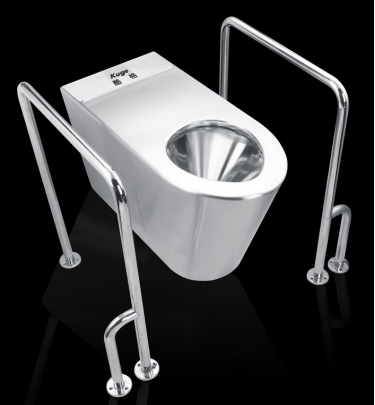 Floor standing WC pan for people with reduced mobility