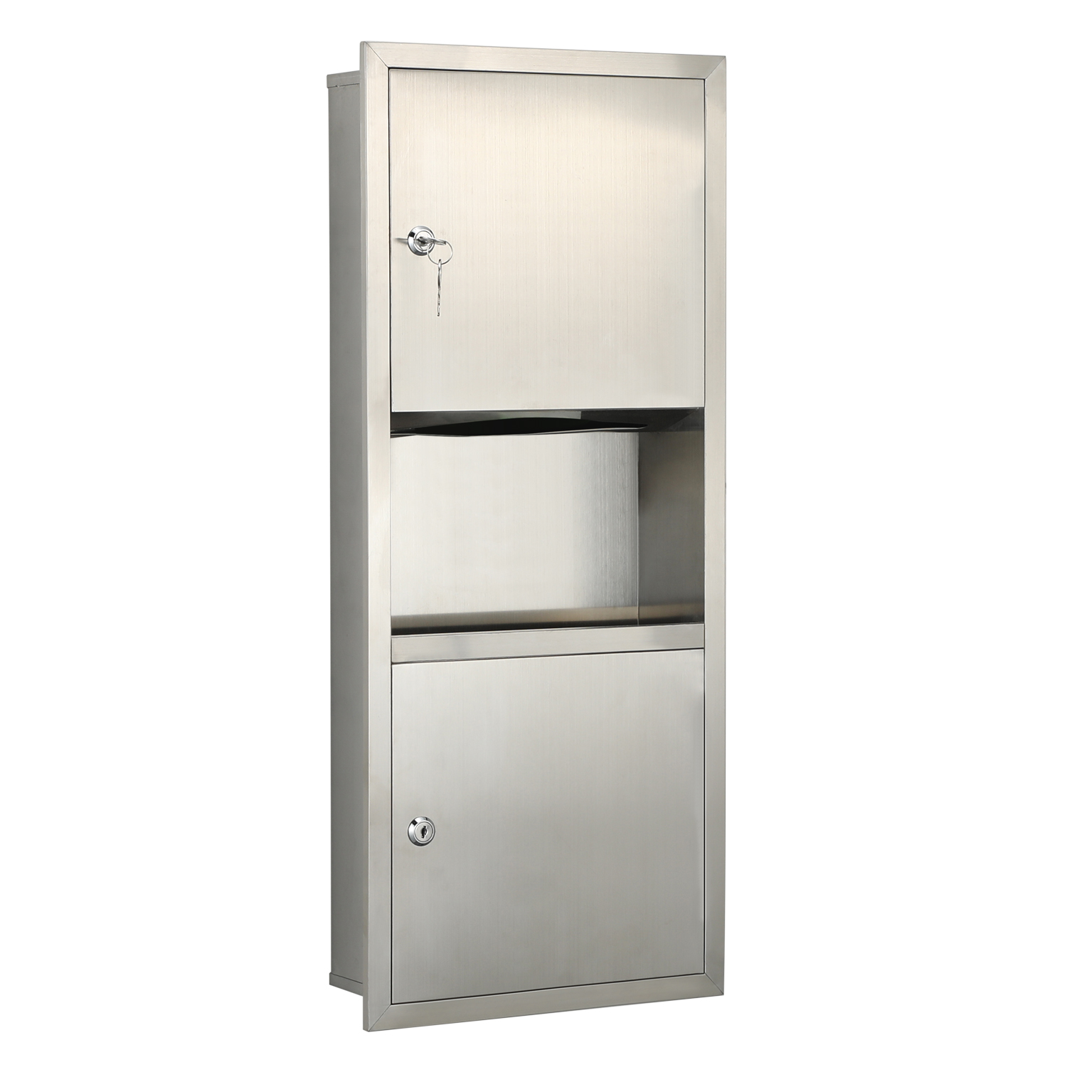 Bathroom Waste Bin Recessed Toilet Paper Towel Combination Unit