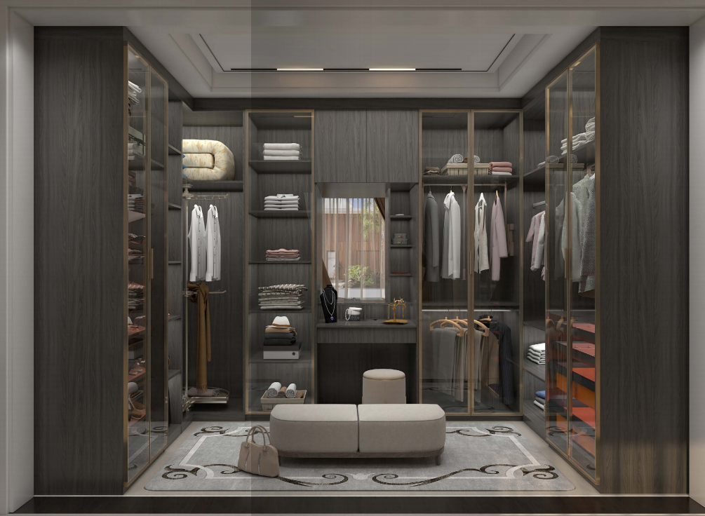 Stainless steel wood grain wardrobe